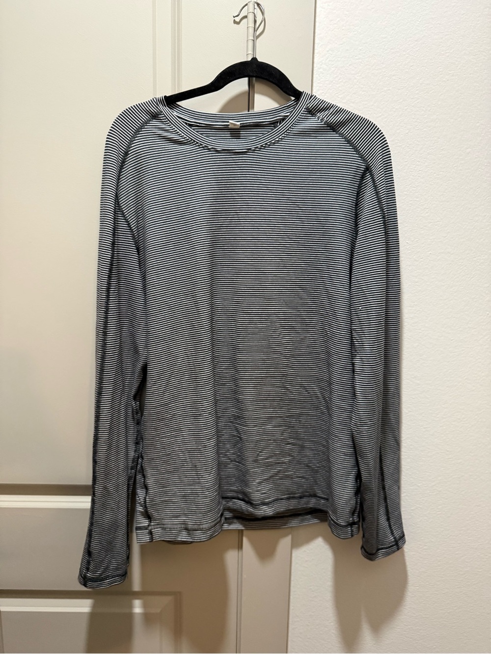 lululemon athletica Black & White Striped Long Sleeve Top